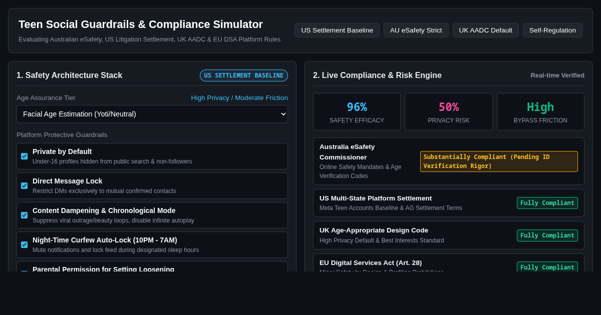 Teen Social Media Guardrails & Regulatory Compliance Simulator preview