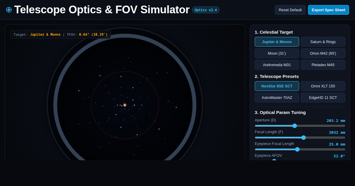 Telescope Optics & Field of View Simulator preview