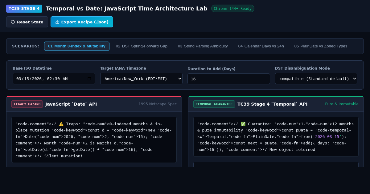 Temporal vs Date: JavaScript Time Architecture Lab preview