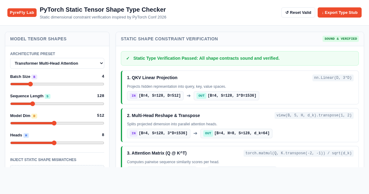 PyTorch Static Tensor Shape Type Checker & Contract Lab preview
