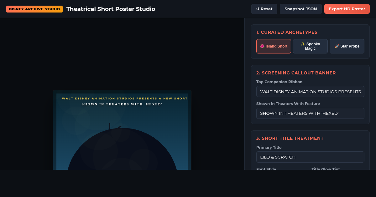 Theatrical Short Poster Studio - Animation One-Sheet Designer preview
