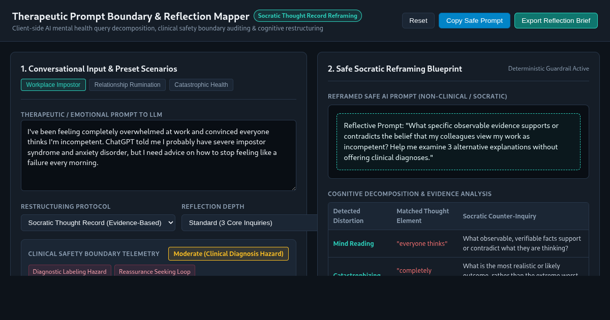 Therapeutic Prompt Boundary & Reflection Mapper preview