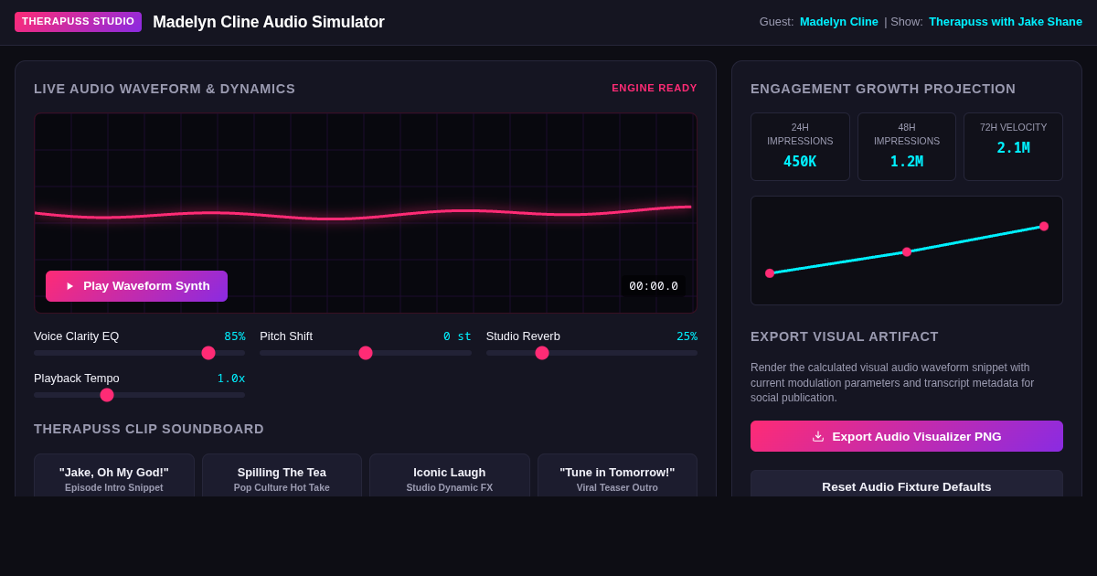 Therapuss Podcast Audio Simulator & Release Waveform Workbench preview