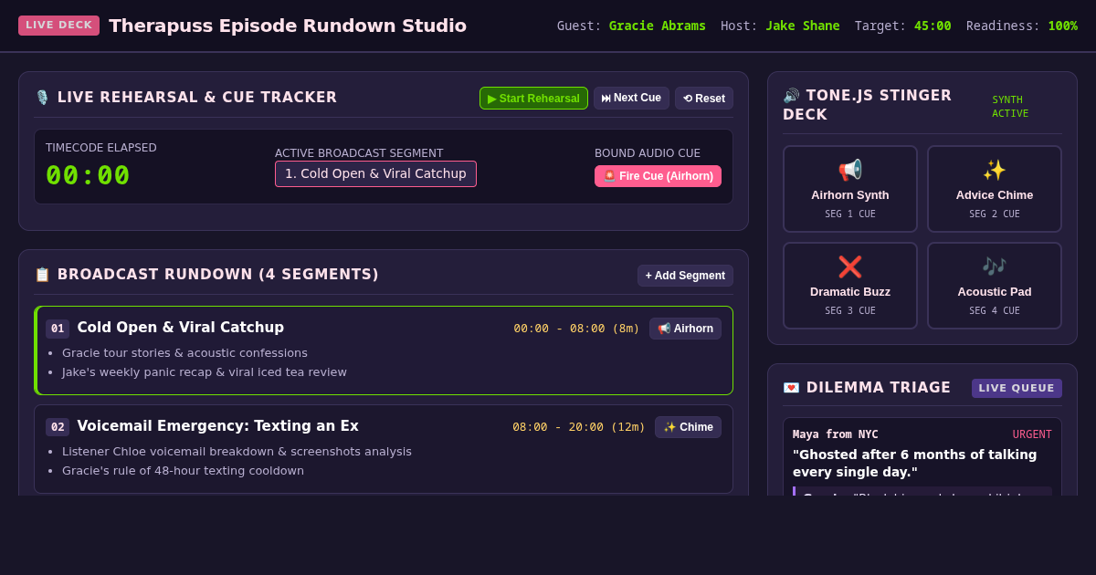 Therapuss Episode Rundown & Soundboard Studio preview
