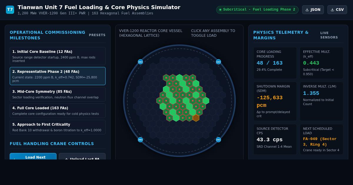 Tianwan Unit 7 Fuel Loading & Core Physics Simulator preview