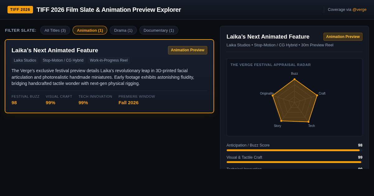 TIFF 2026 Film Slate & Animation Preview Explorer preview