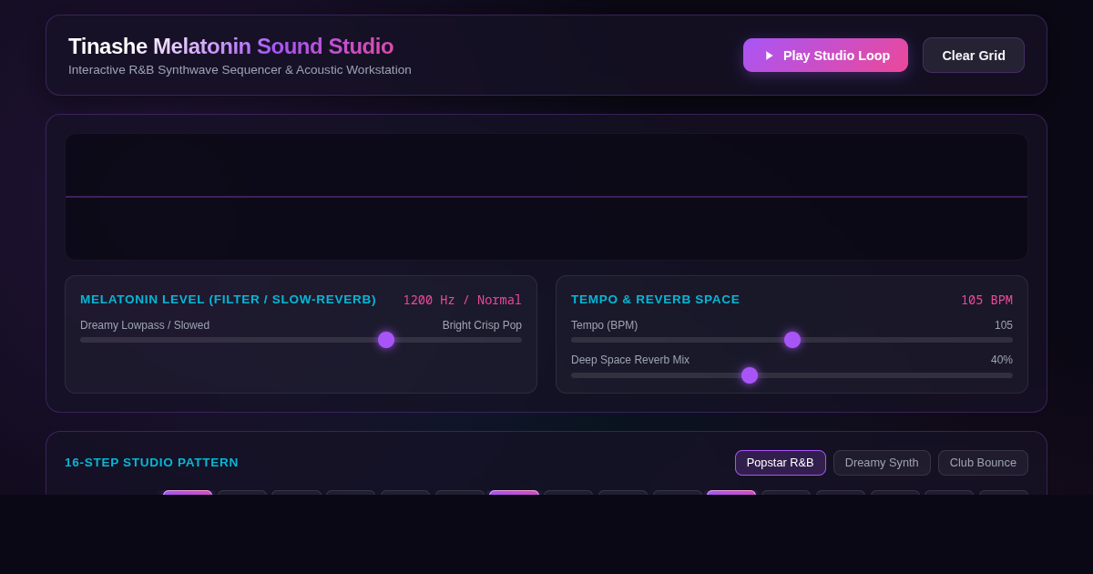 Tinashe Melatonin Synth-Pop Sound Studio preview