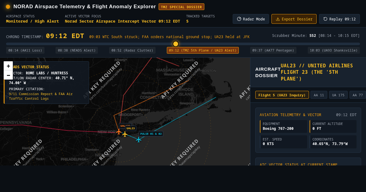 TMZ 9/11 Flight Track & Timeline Evidence Explorer preview