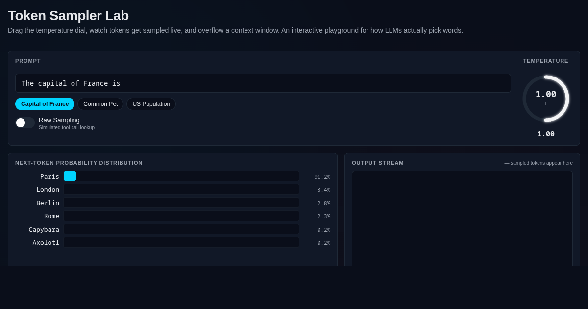 Token Sampler Lab — See How LLMs Pick Words preview