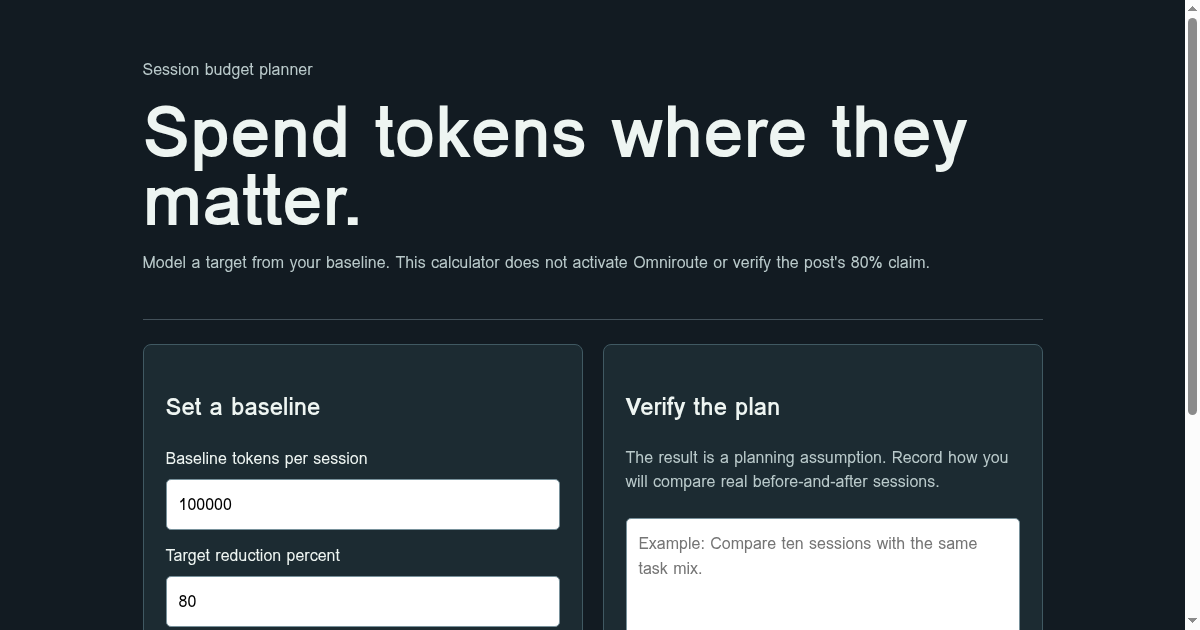 Token usage planner preview
