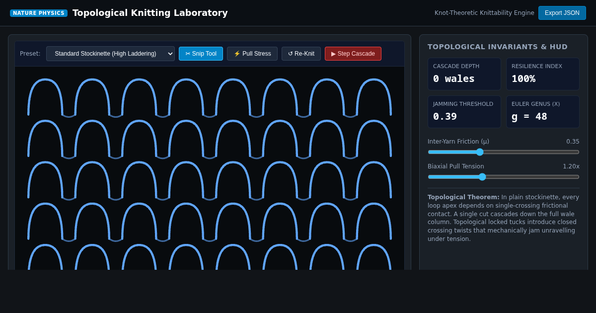 Topological Knitting Laboratory | Nature Research Simulator preview