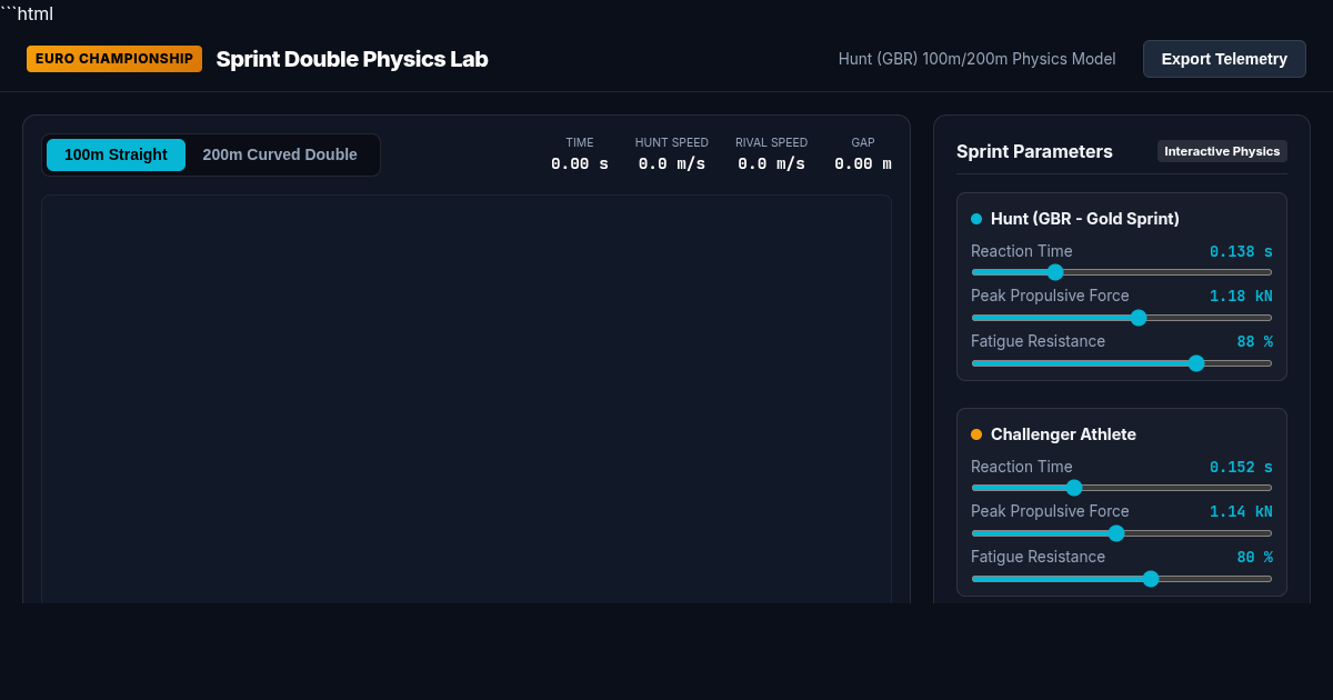 Sprint Double Physics Lab | 100m & 200m Track Simulator preview