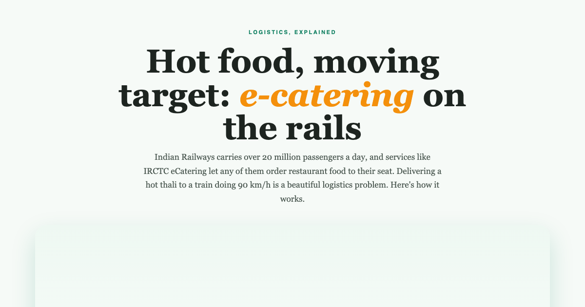 How Food Reaches Your Train Seat preview