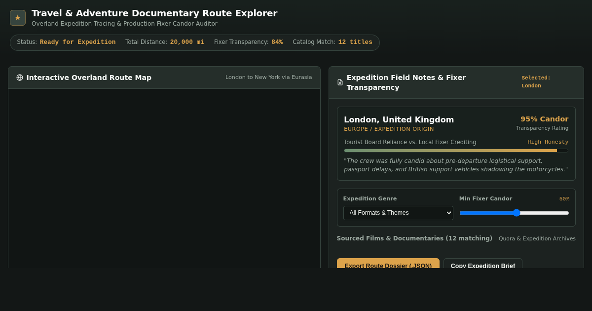 Travel & Adventure Documentary Route Explorer preview