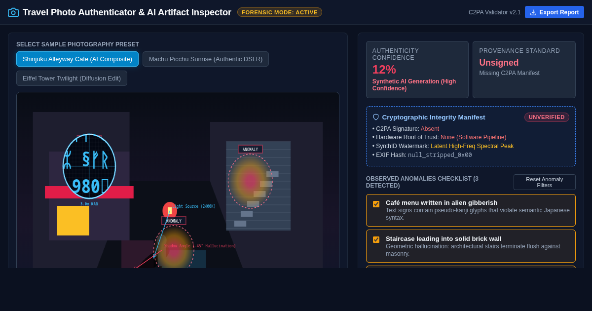 Travel Photo Authenticator & AI Artifact Inspector preview