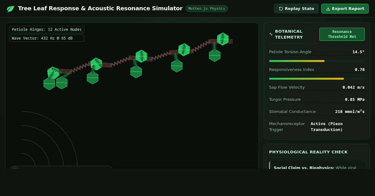 Tree Leaf Response & Acoustic Resonance Simulator preview