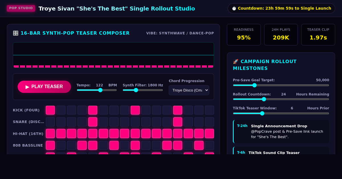 Troye Sivan - She's The Best | Single Rollout Studio & Pop Teaser Engine preview