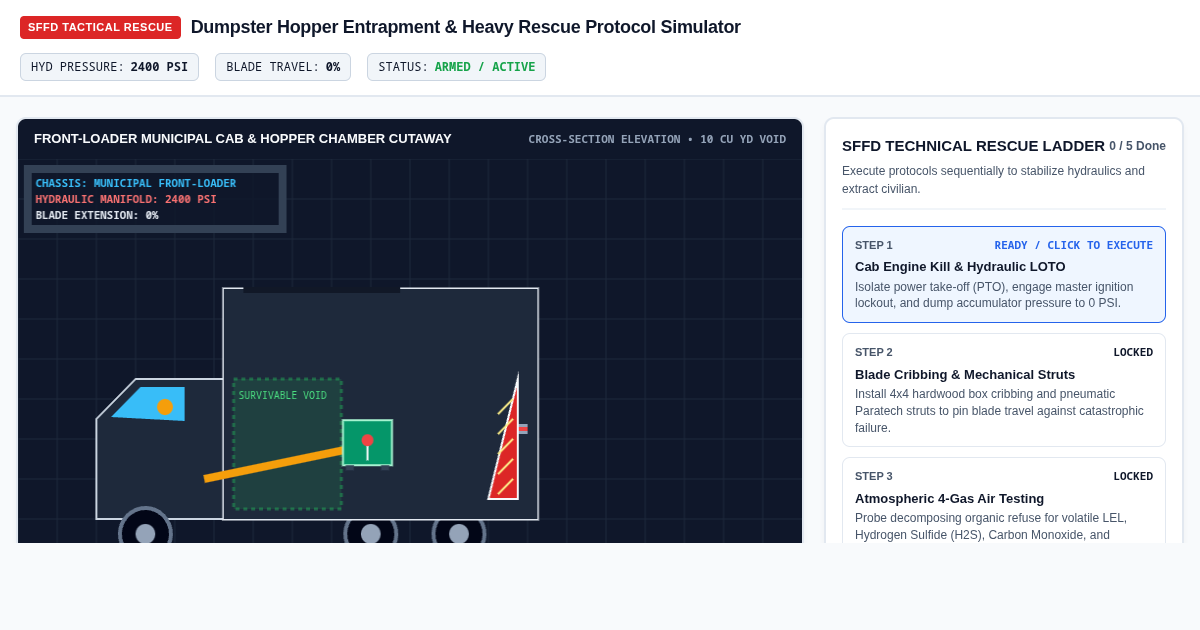 Dumpster Hopper Entrapment & Heavy Rescue Protocol Simulator preview