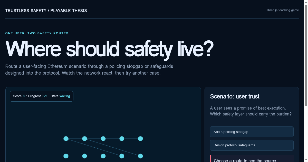 Trustless Safety Game preview
