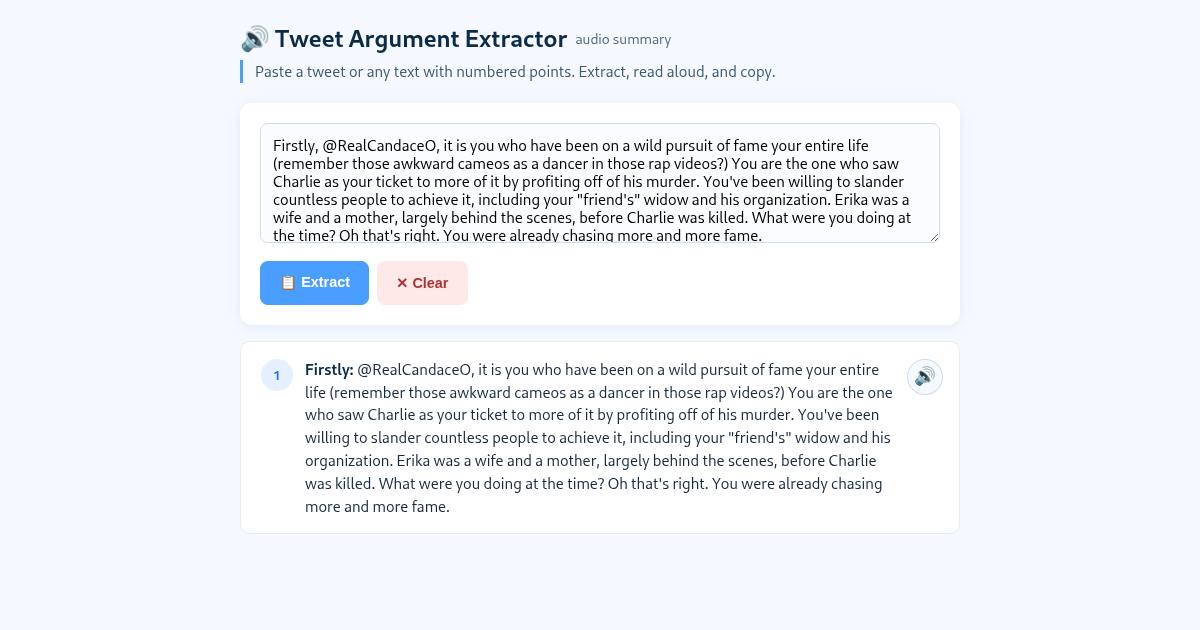 Tweet Argument Extractor & Audio Summary preview