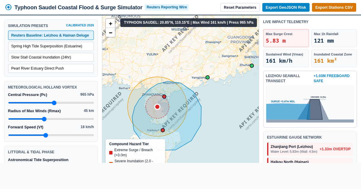 Typhoon Saudel Coastal Flood & Surge Simulator preview