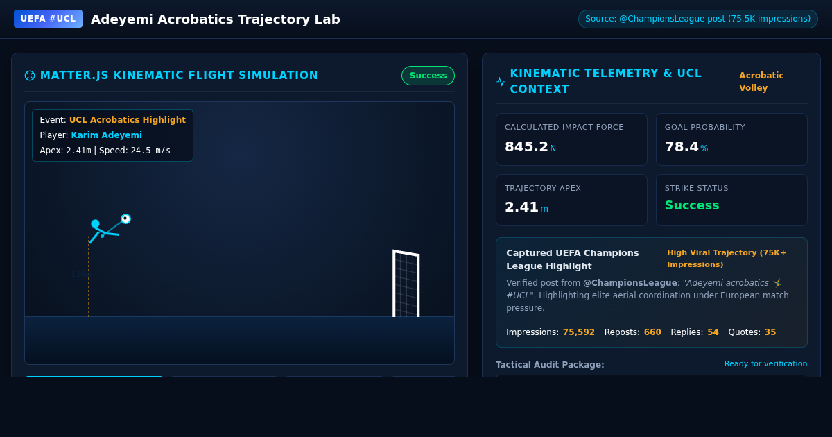 UCL Adeyemi Acrobatics & Goal Trajectory Lab preview