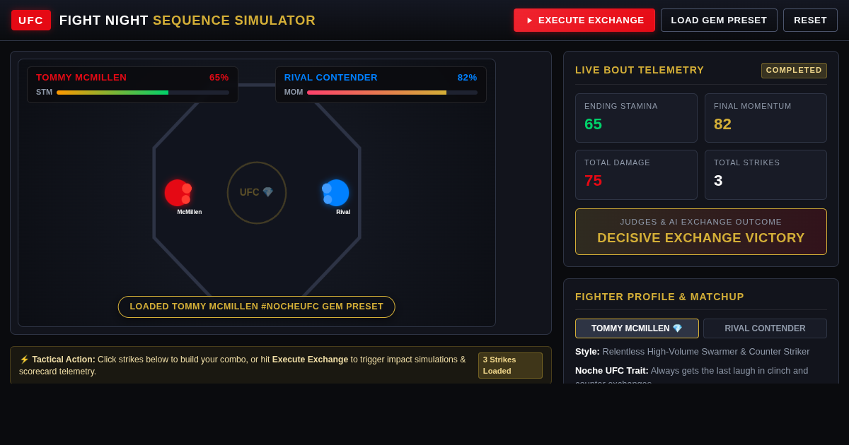 UFC Fight Night Exchange & Sequence Simulator preview