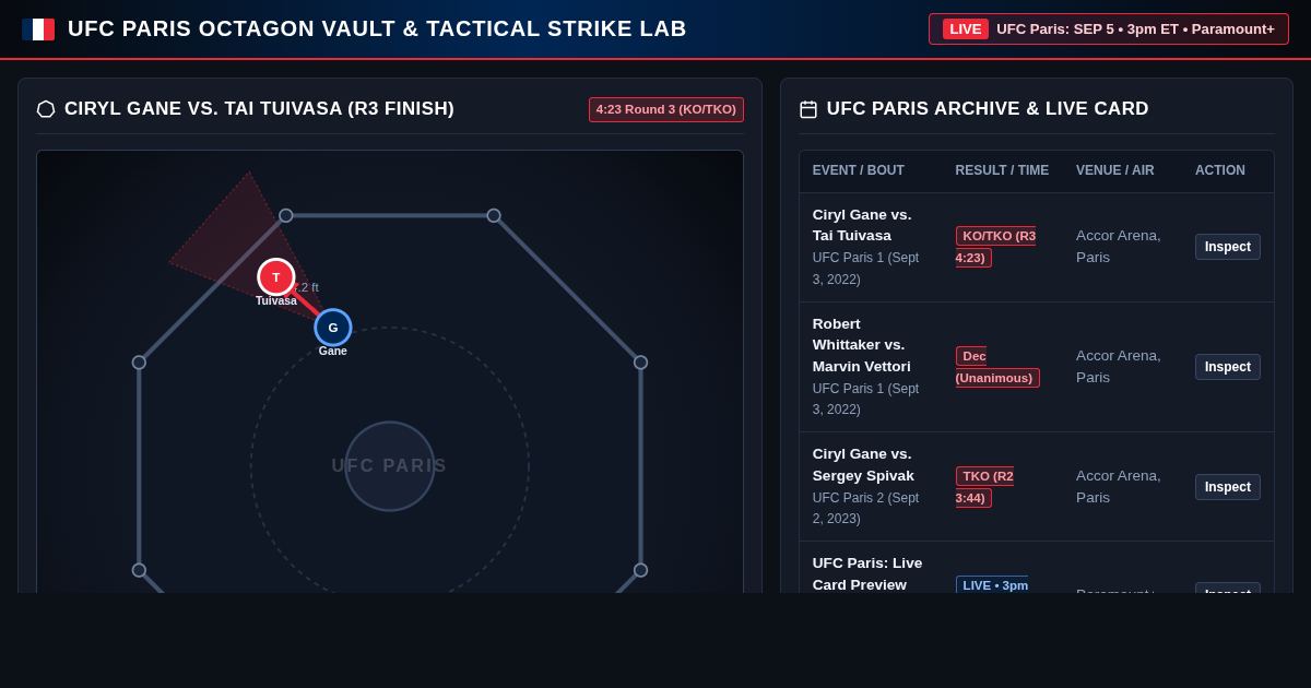 UFC Paris Octagon Vault & Tactical Strike Lab preview