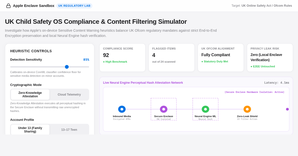 UK Child Safety iPhone Compliance Simulator | Apple OS Regulatory Sandbox preview