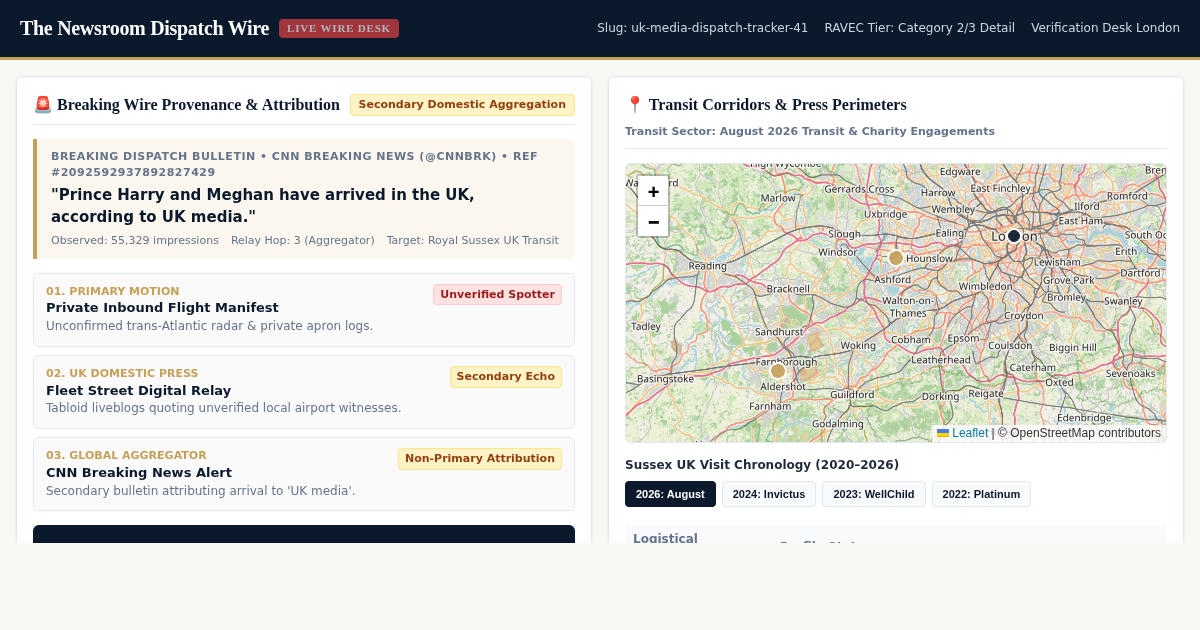UK Media Dispatch Tracker: Royal Arrival Provenance & Visit Chronology preview