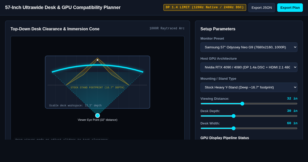 57-Inch Ultrawide Desk & GPU Compatibility Planner preview