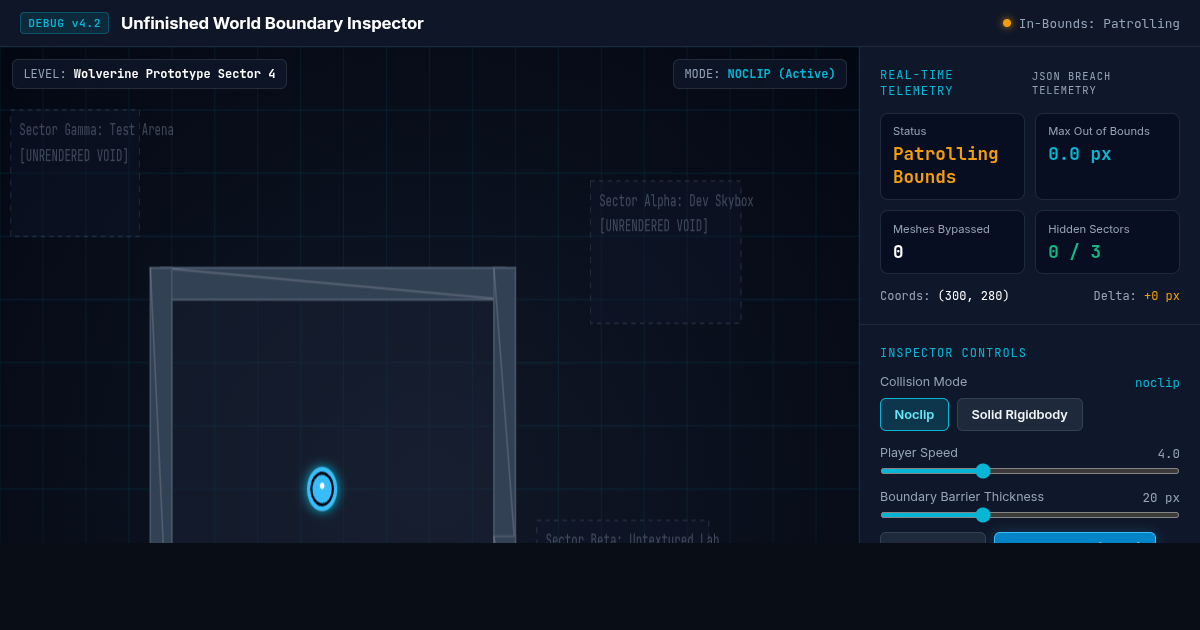 Unfinished World Boundary Inspector preview