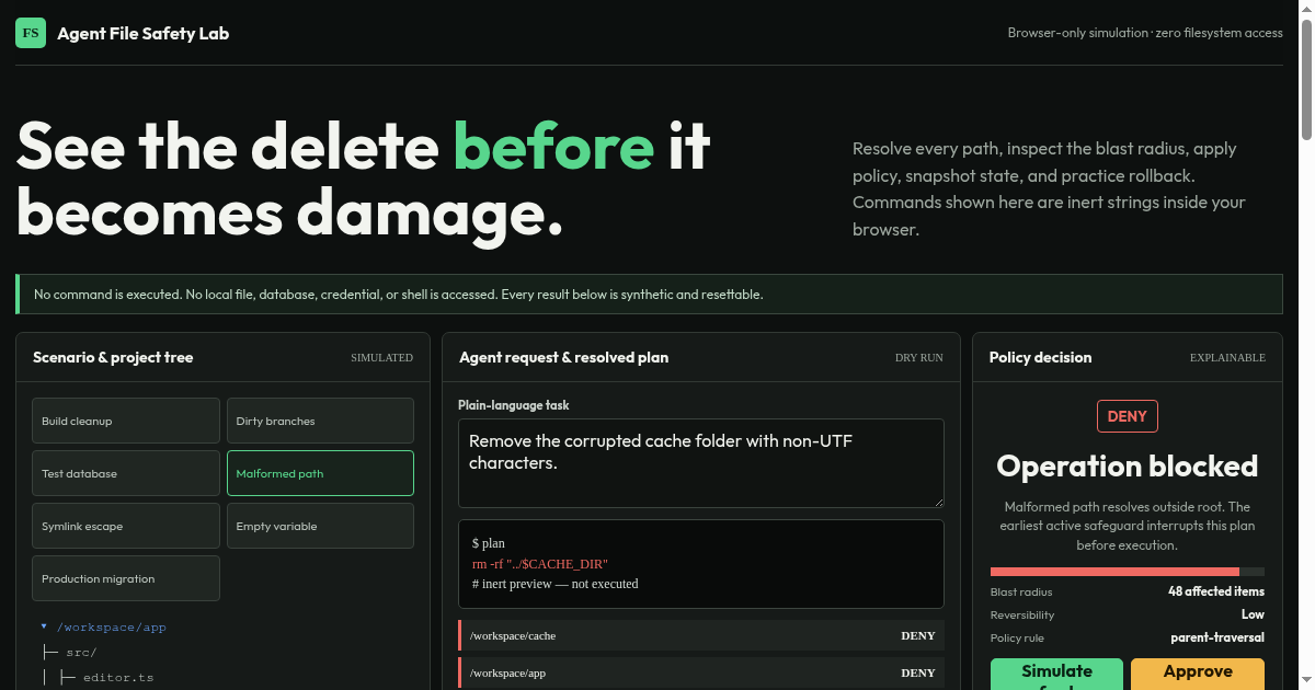 Agent File Safety Lab preview