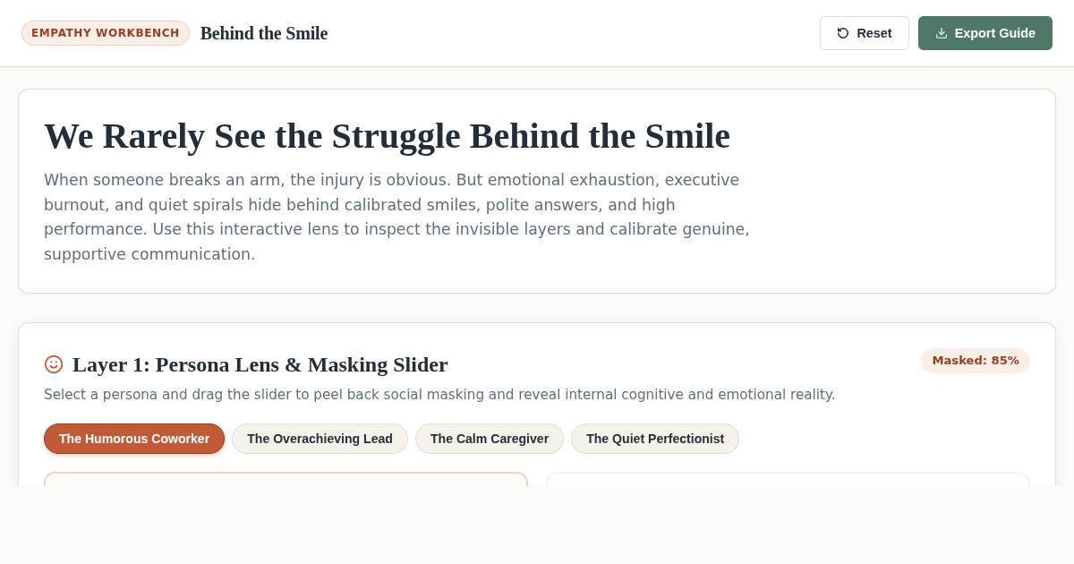 Behind the Smile: Unseen Mental Health Layers & Empathy Lens preview