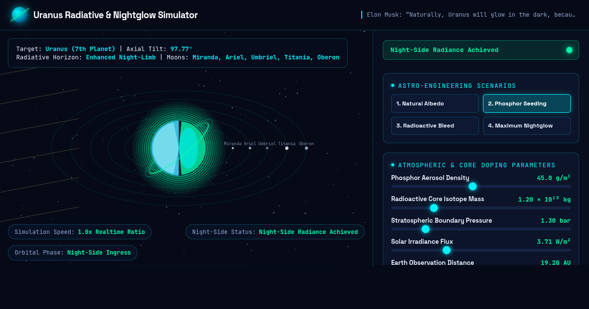 Uranus Glow-in-the-Dark Orbital & Albedo Simulator preview