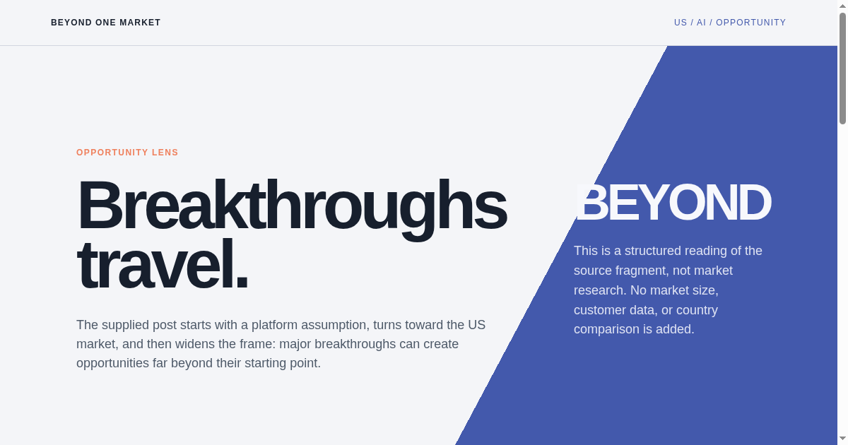 Beyond One Market | US Opportunity Lens preview