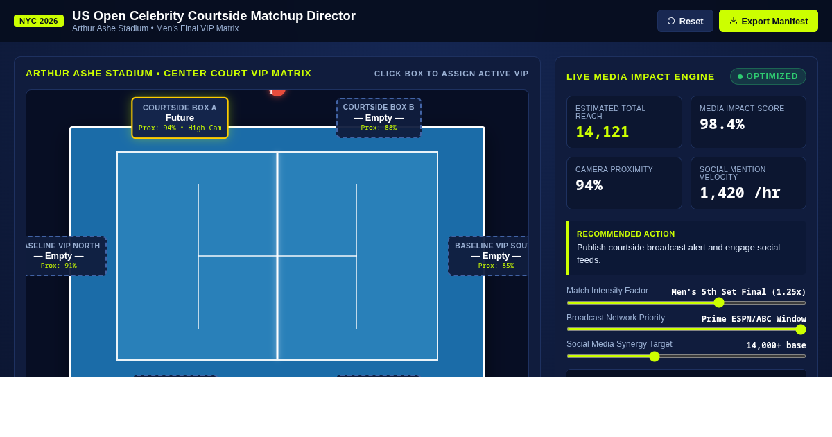 US Open Celebrity Courtside Matchup Director preview