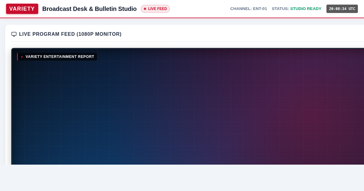 Variety News Broadcast Desk & Bulletin Generator preview