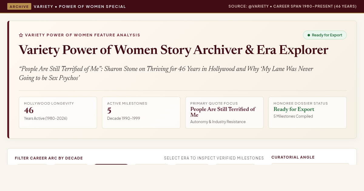 Variety Power of Women Story Archiver & Era Explorer preview
