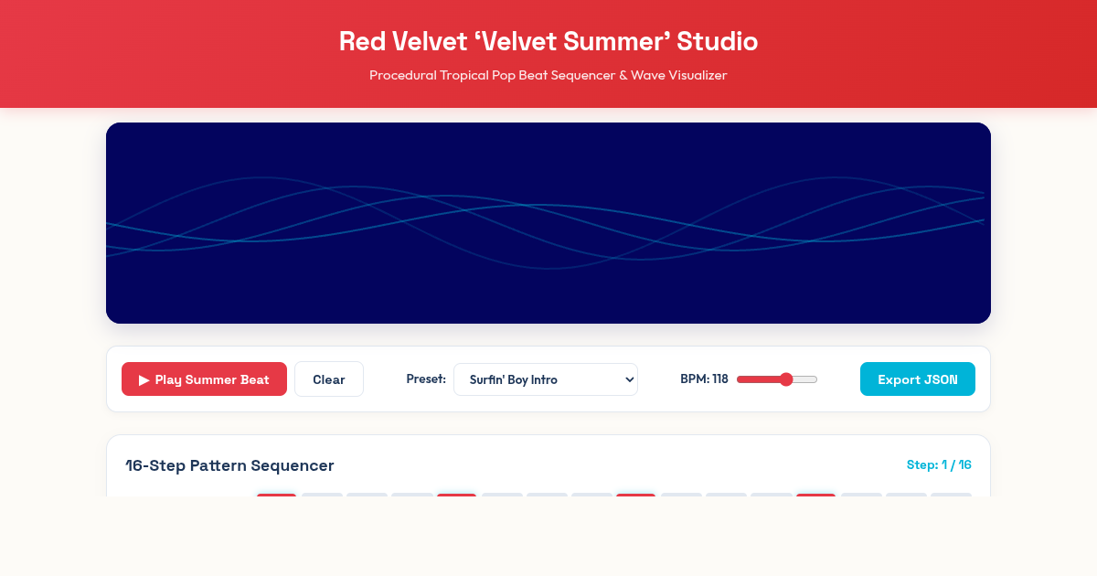 Red Velvet ‘Velvet Summer’ Synth & Rhythm Sequencer preview
