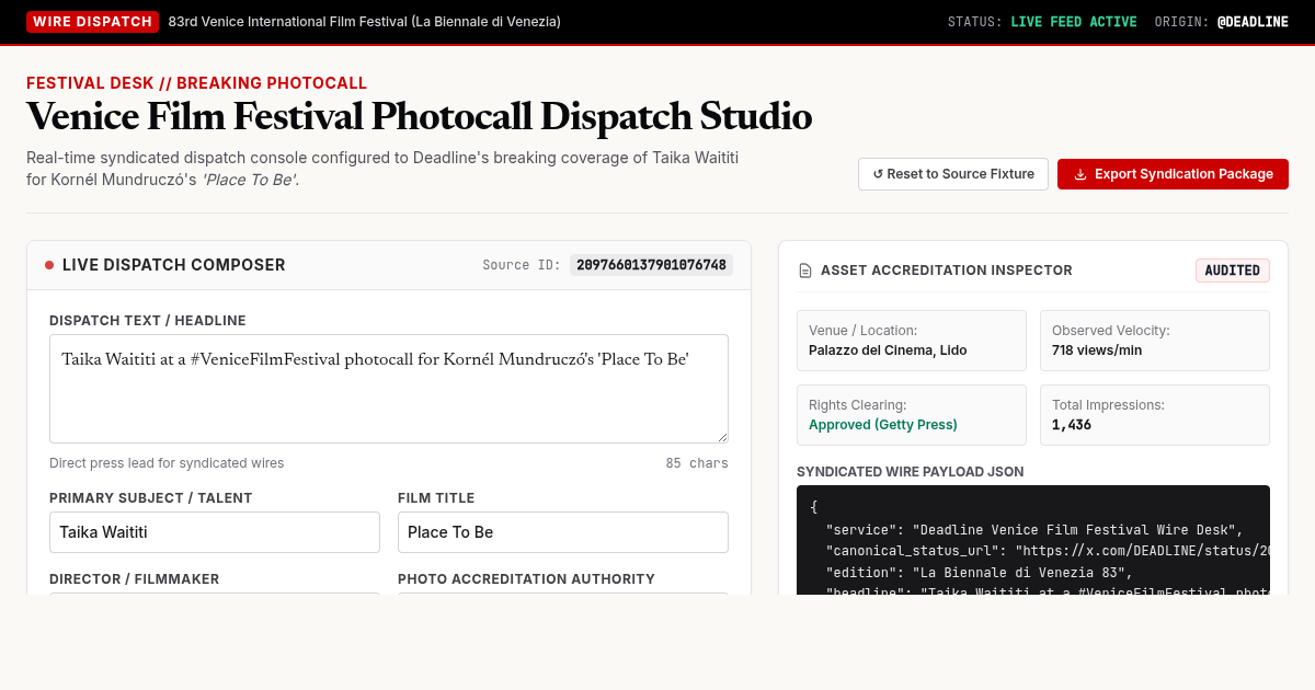 Venice Film Festival Photocall Dispatch Studio preview