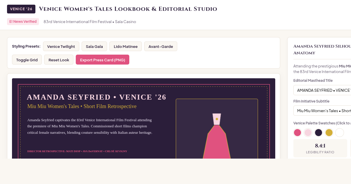 Venice Women's Tales Lookbook & Editorial Studio preview