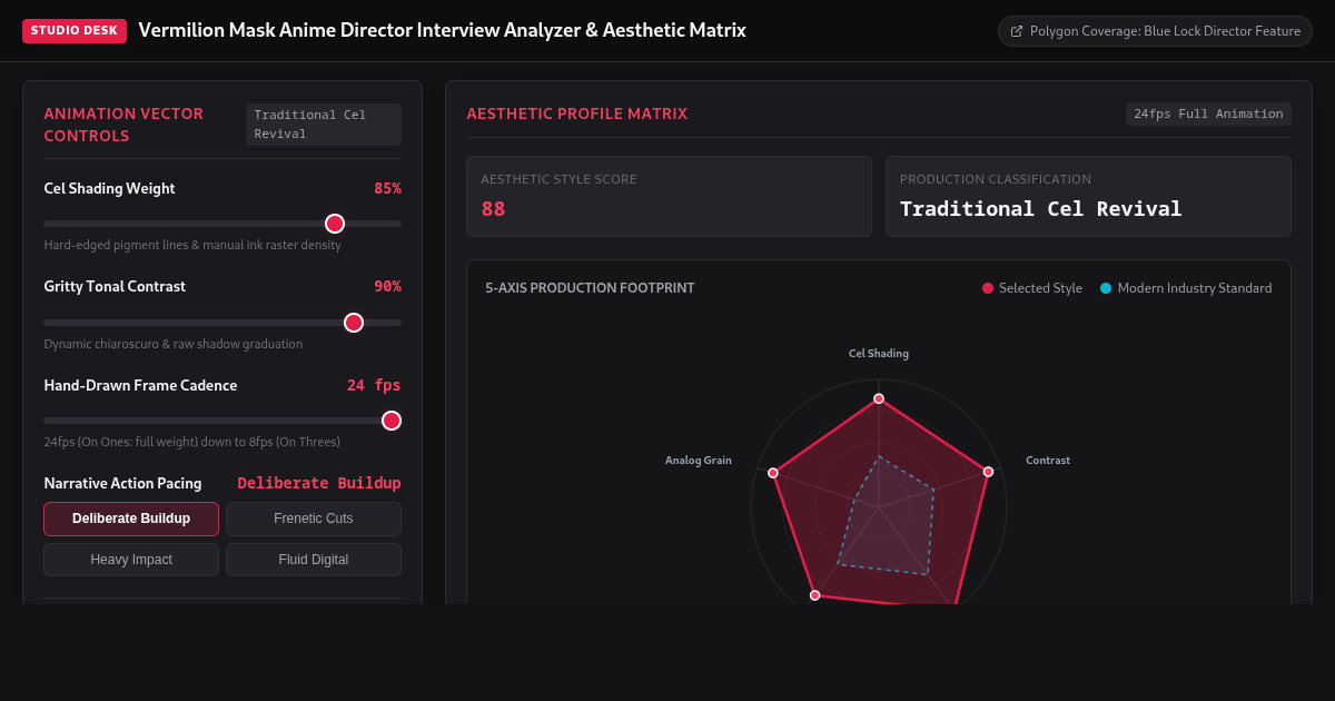 Vermilion Mask Anime Director Interview Analyzer & Aesthetic Matrix preview