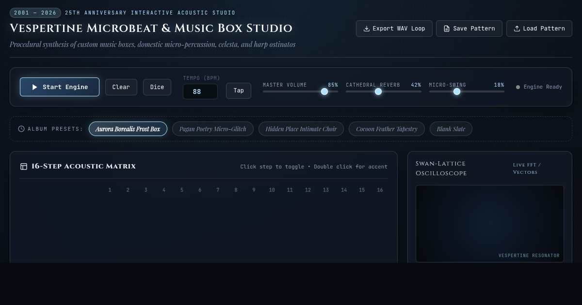 Vespertine Microbeat & Music Box Studio — 25th Anniversary Edition preview