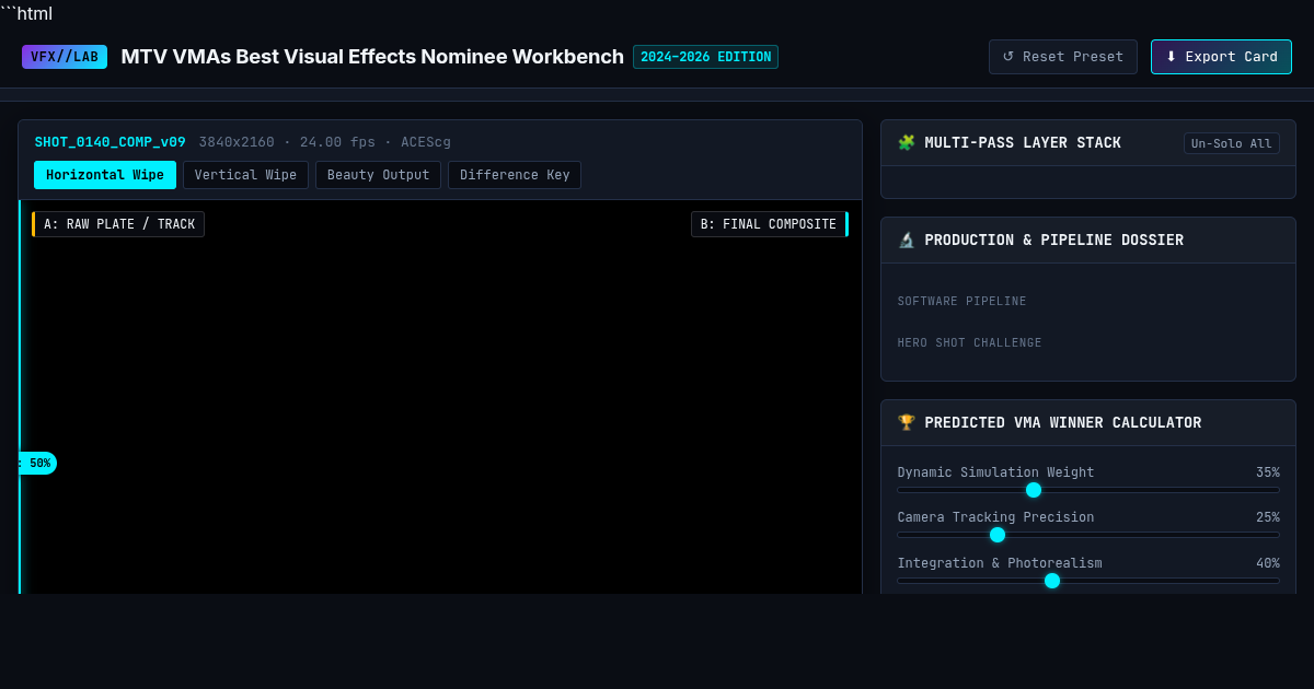 VMA VFX Breakdown Studio | MTV Best Visual Effects Nominee Workbench preview