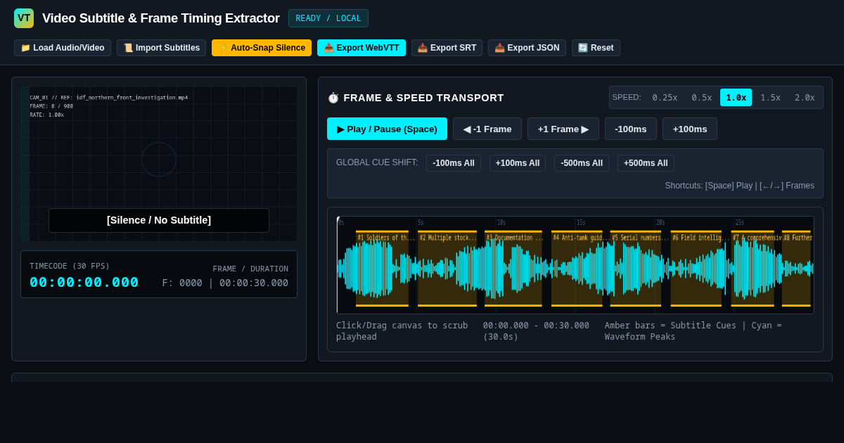 Video Subtitle & Frame Timing Extractor preview