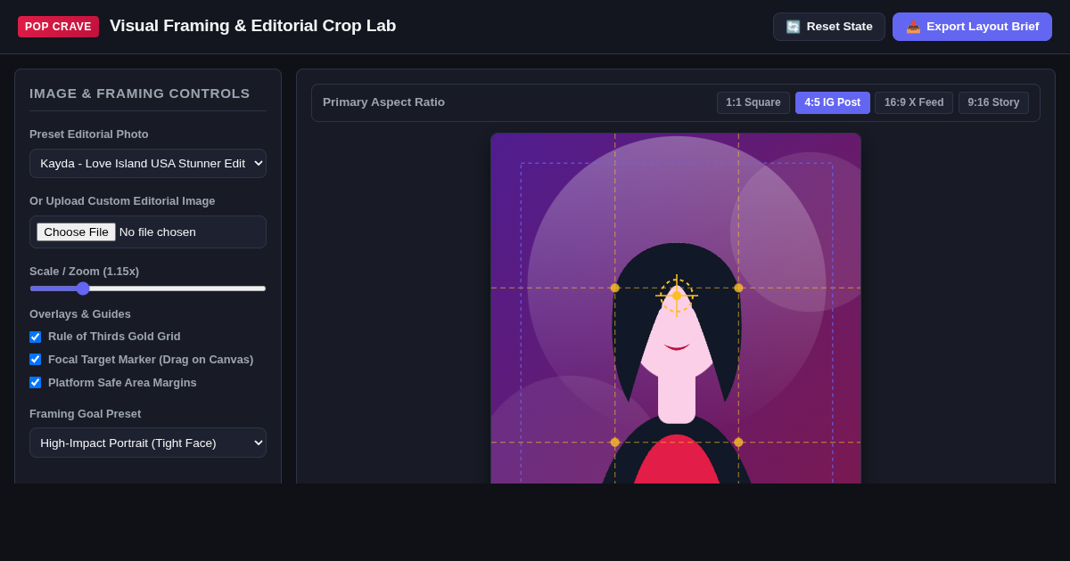 Pop Crave Visual Framing & Editorial Crop Lab preview