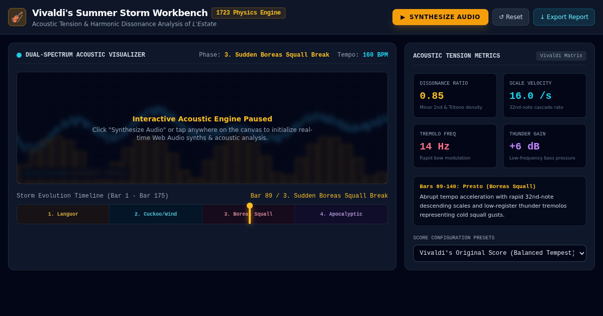 Vivaldi's Summer Storm Acoustic Workbench preview