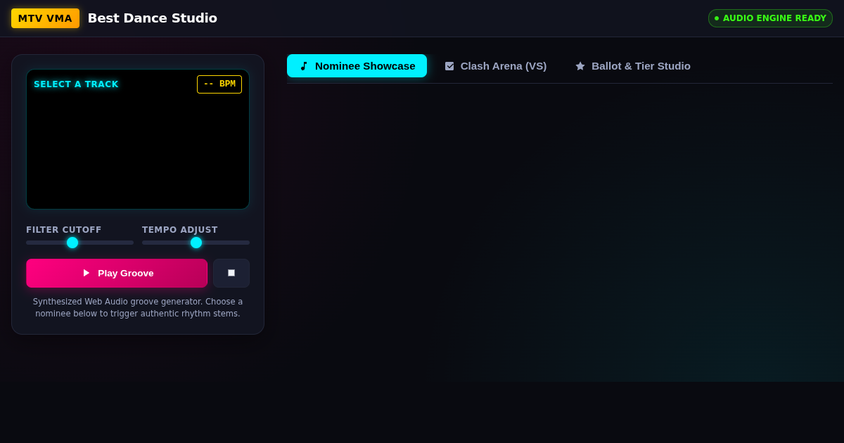 VMA Best Dance Nominee Ballot Studio & Audio Visualizer preview