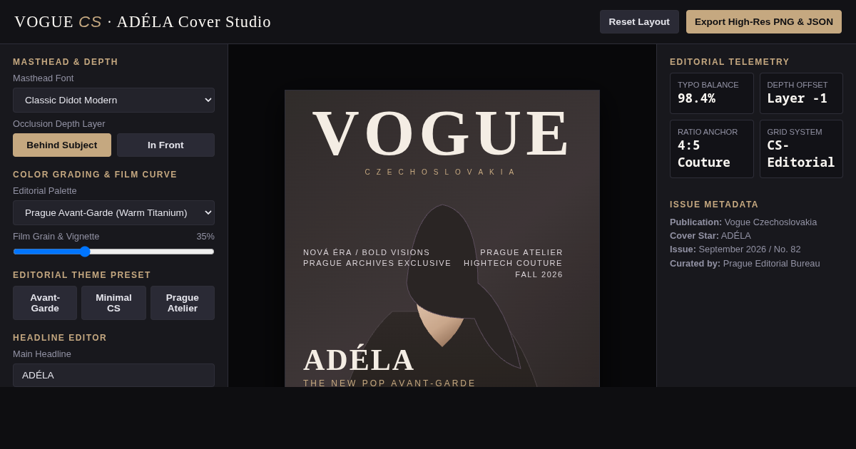 Vogue CS Editorial Cover Studio | ADÉLA Magazine Design Suite preview